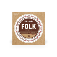 Набор струн D'ADDARIO EJ32 FOLK NYLON Ball End Silver Wound / Black Treble